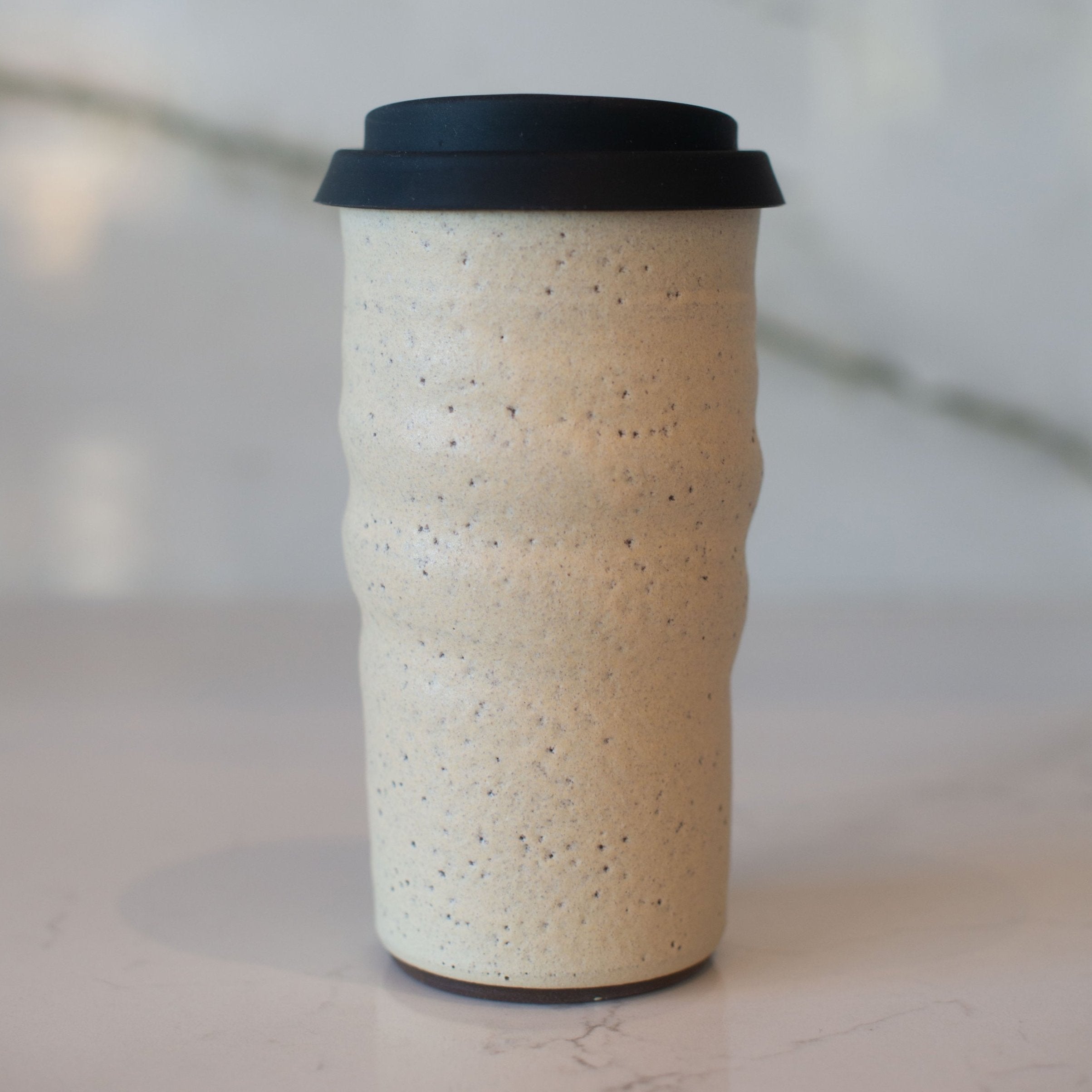 Coastal Seattle Swirl Handmade Ceramic Travel Mug