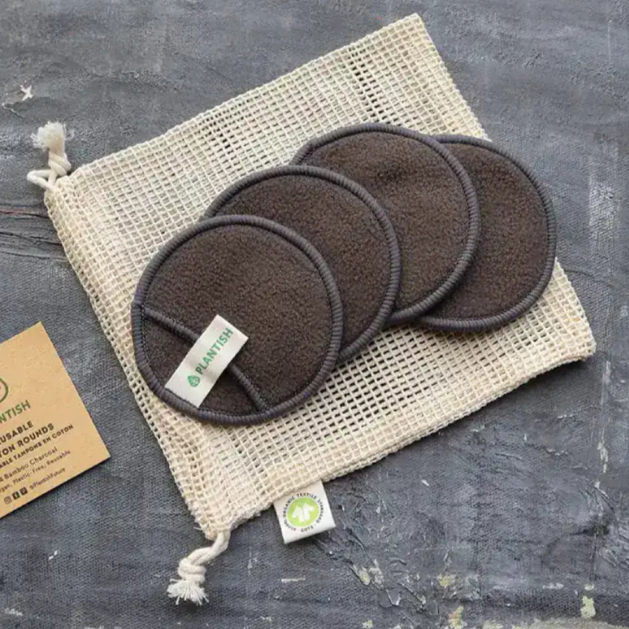 Reusable Cotton Rounds (Charcoal), Set of 8