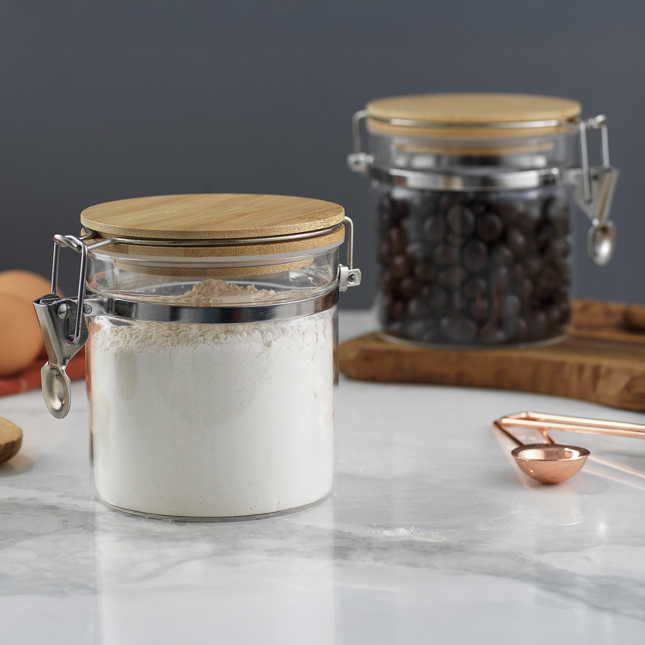 Glass Jars with Bamboo Lids