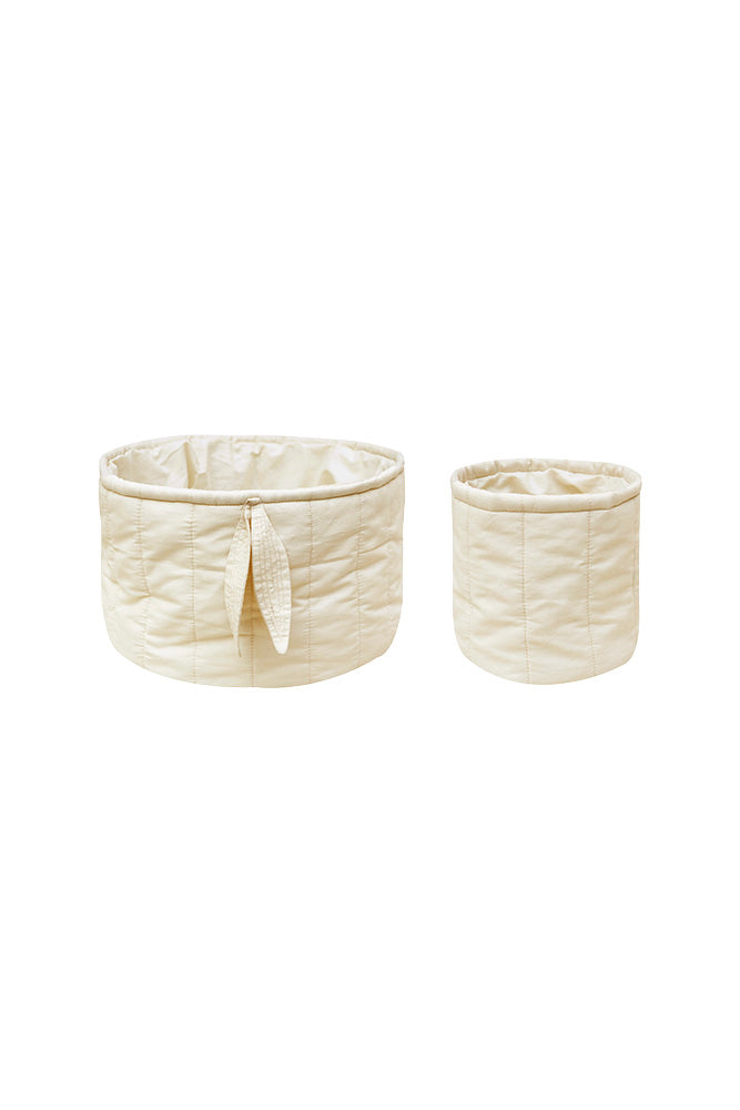 Bambie Natural Set Of 2 Quilted Baskets