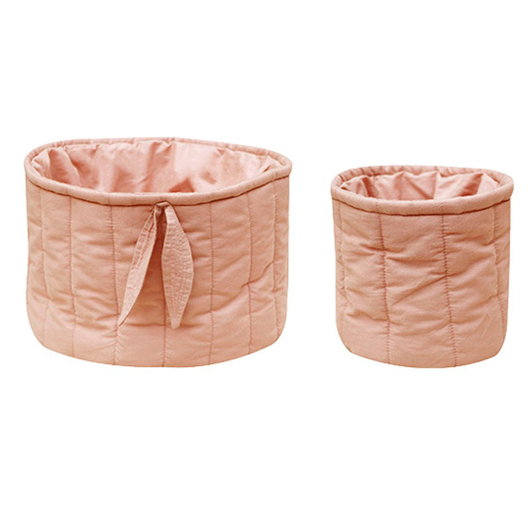 Bambie Vint Nude Set Of 2 Quilted Baskets