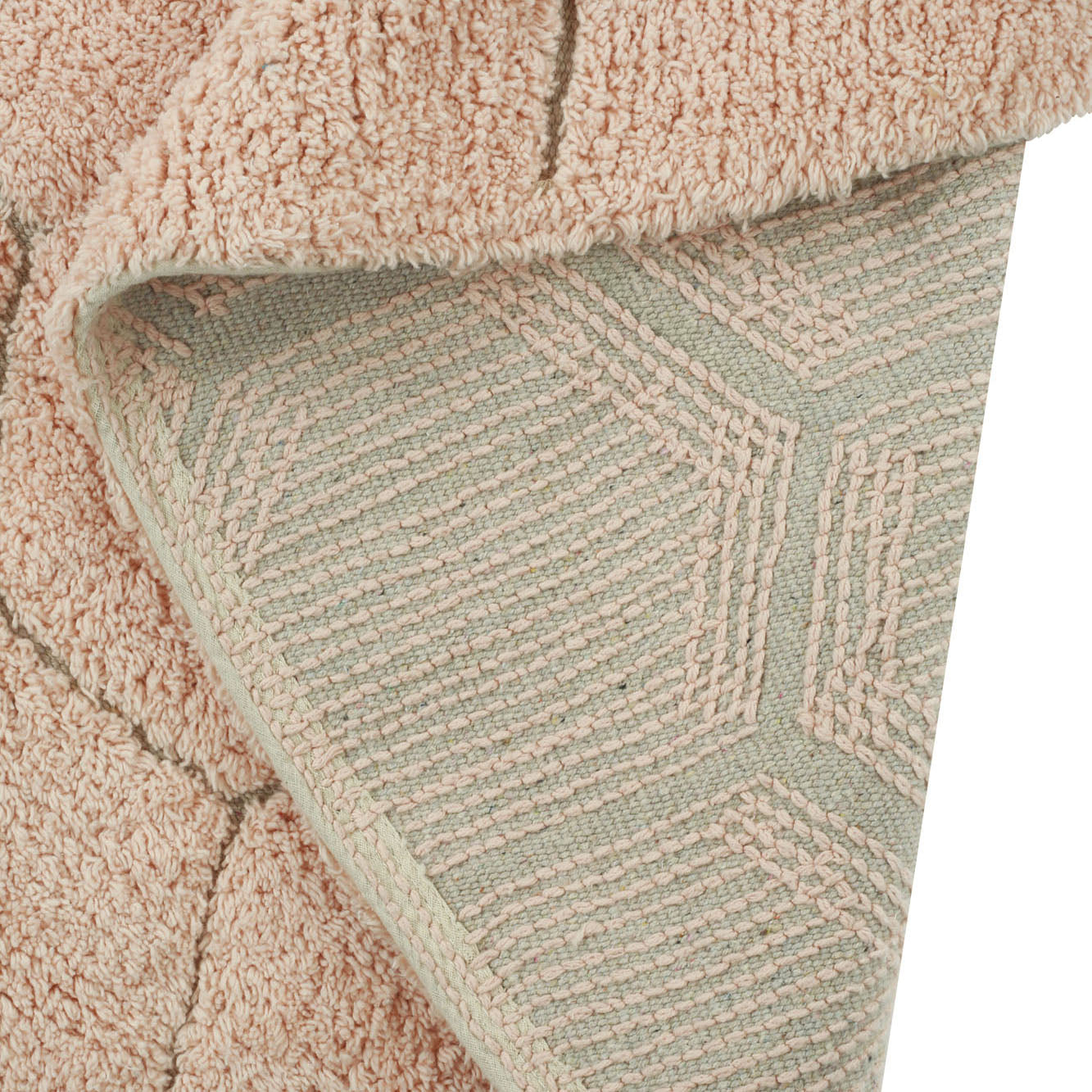 Honeycomb Rose Washable Round Rug