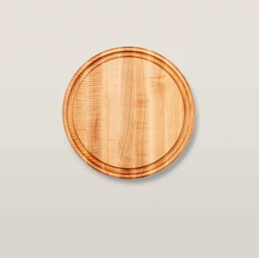 Boos Block CB Series Round Cutting Board With Juice Groove 1-3/4" Thickness, Maple