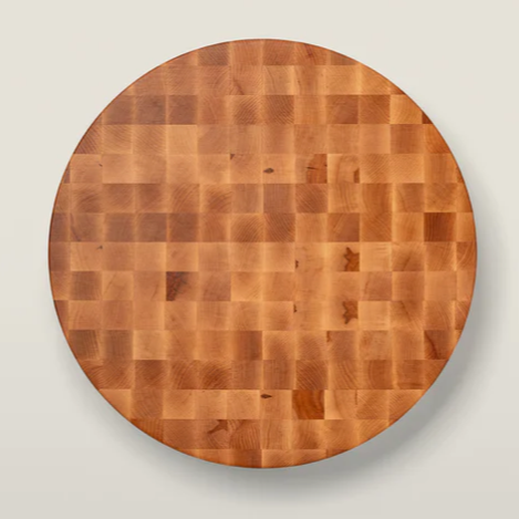 Boos Block Round Chopping Block, Non-Reversible, End Grain, 4″ Thick (CCB Series), Maple