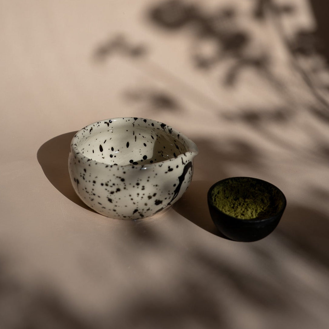 Jackson Handmade Ceramic Matcha Bowl | Speckled Black