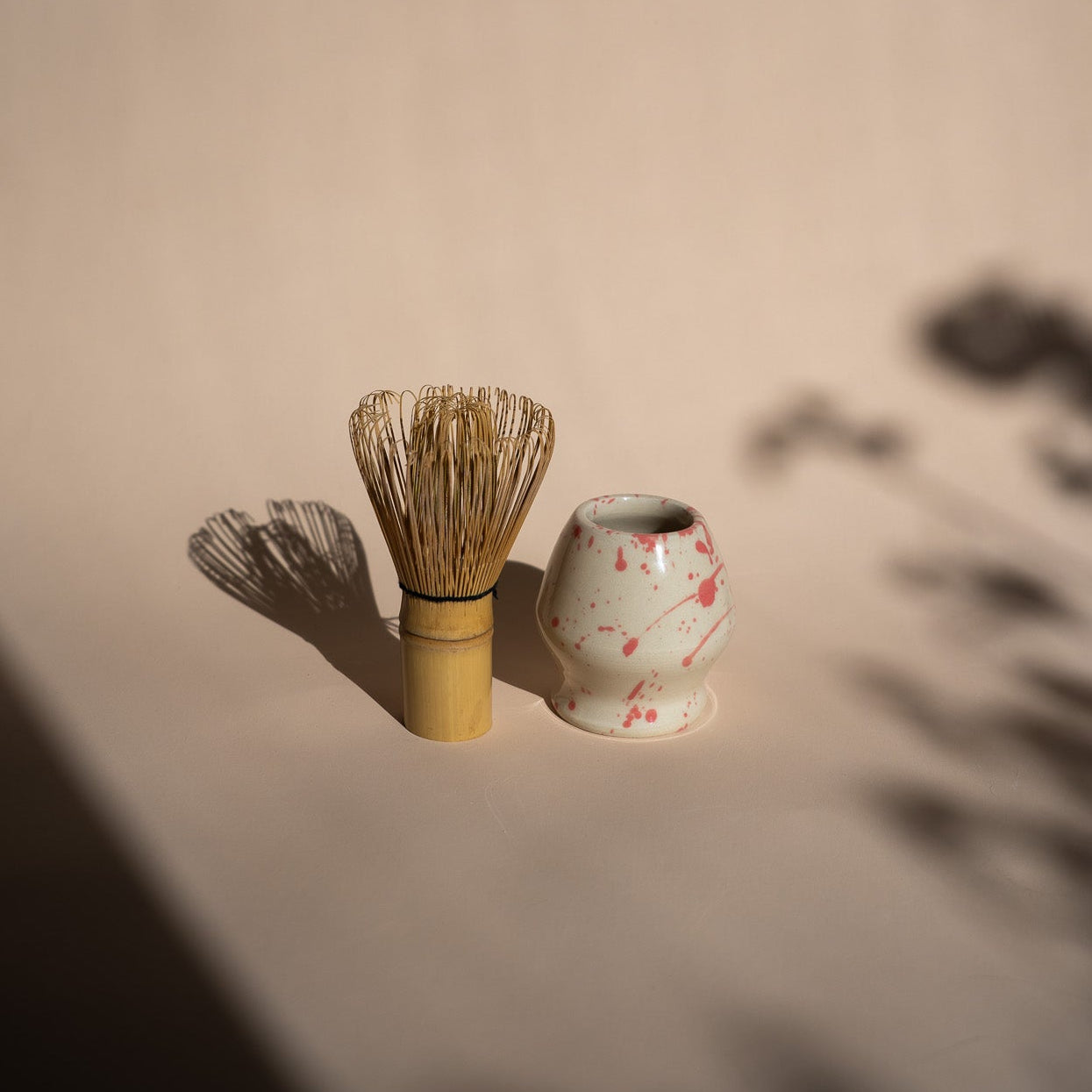 Jackson Handmade Ceramic Matcha Holder | Speckled Pink