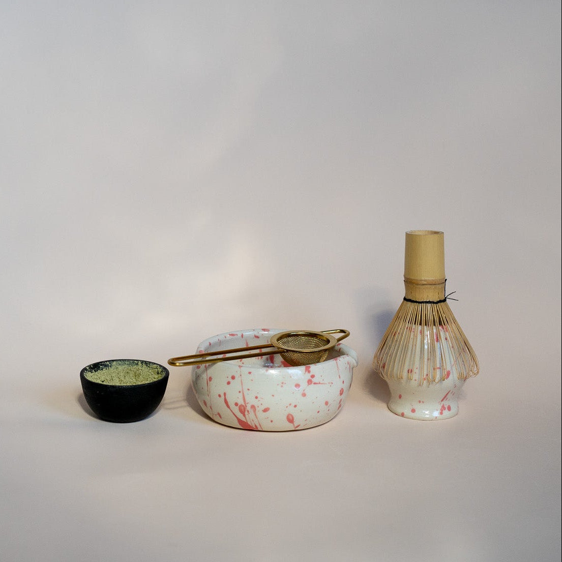 Jackson Handmade Ceramic Matcha Bowl | Speckled Pink
