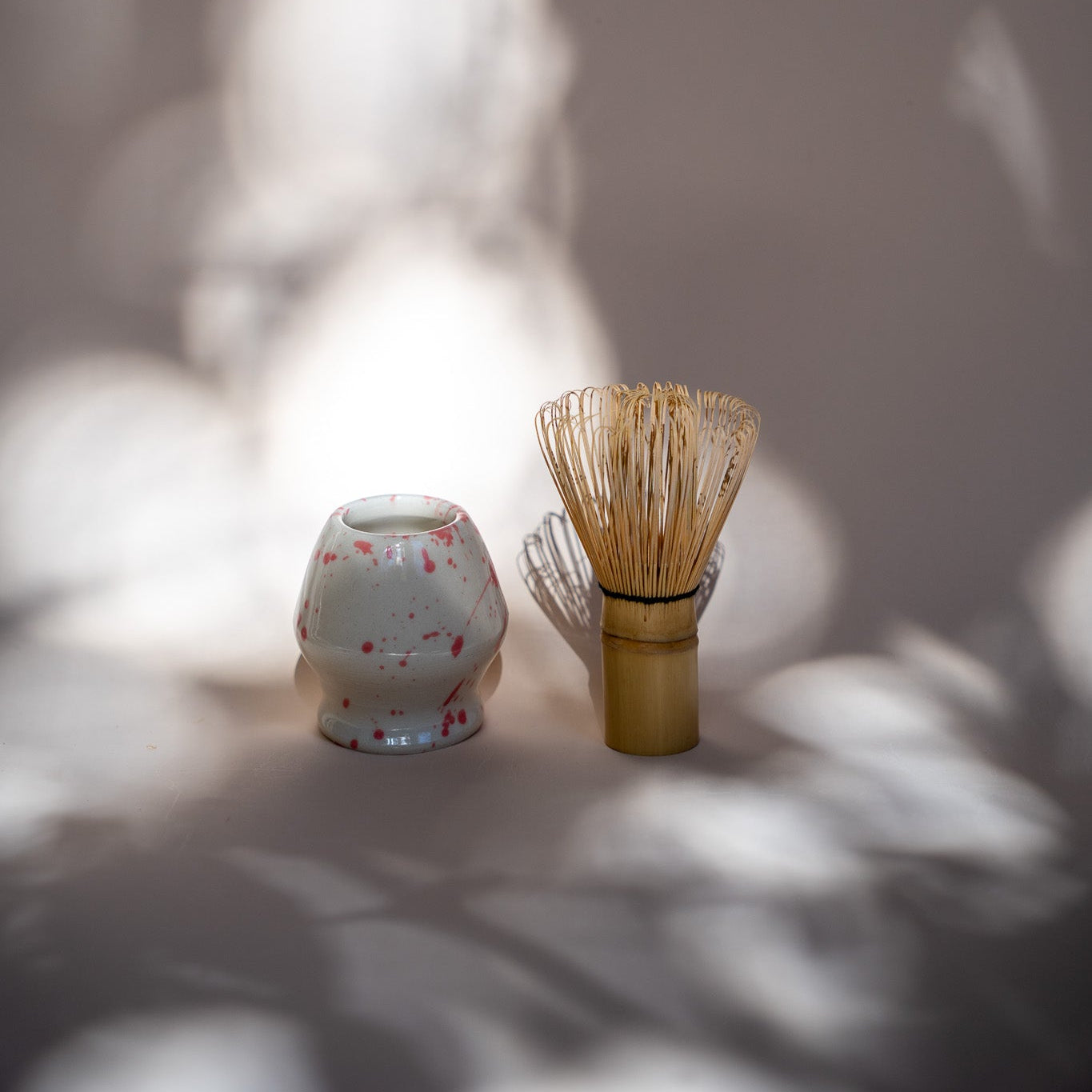 Jackson Handmade Ceramic Matcha Holder | Speckled Pink