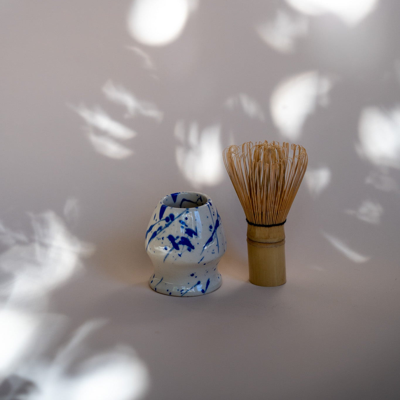 Jackson Handmade Ceramic Matcha Holder | Speckled Blue