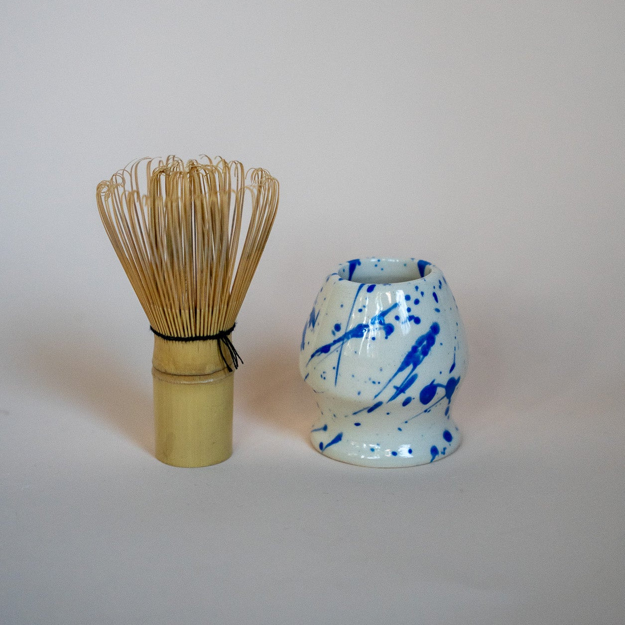 Jackson Handmade Ceramic Matcha Holder | Speckled Blue