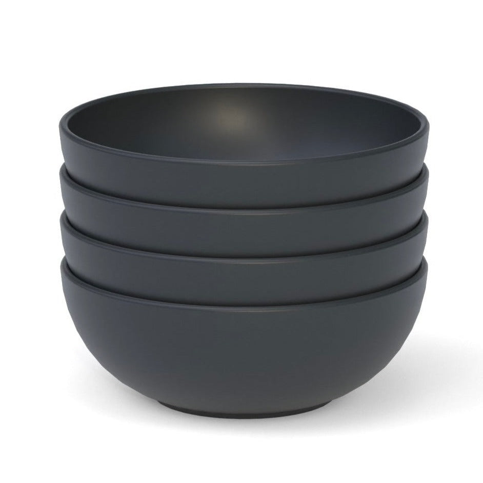 24 oz Round Cereal Bowl, Set of 4 - Black
