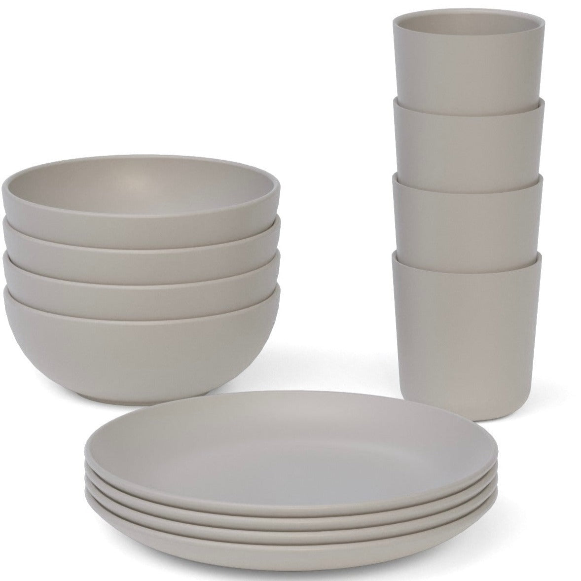 24 oz Round Cereal Bowl, Set of 4 - Stone