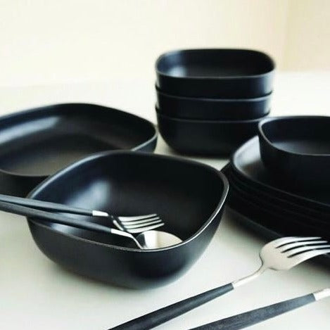 Bamboo Cereal Bowl, 4 Piece Set - Black