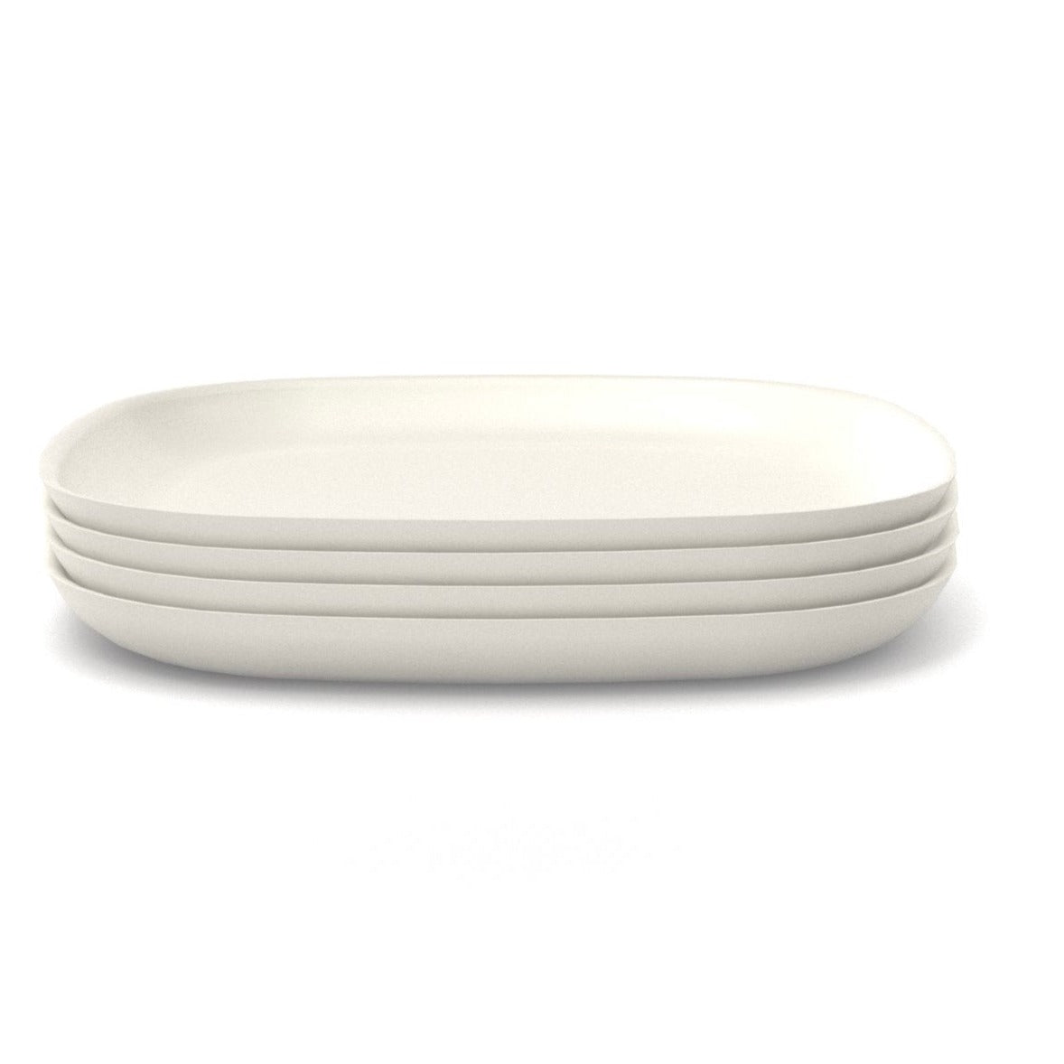 Bamboo Dinner Plate, 4 Piece Set - Off White