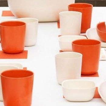 Bamboo Medium Cup, 4 Piece Set - Off White