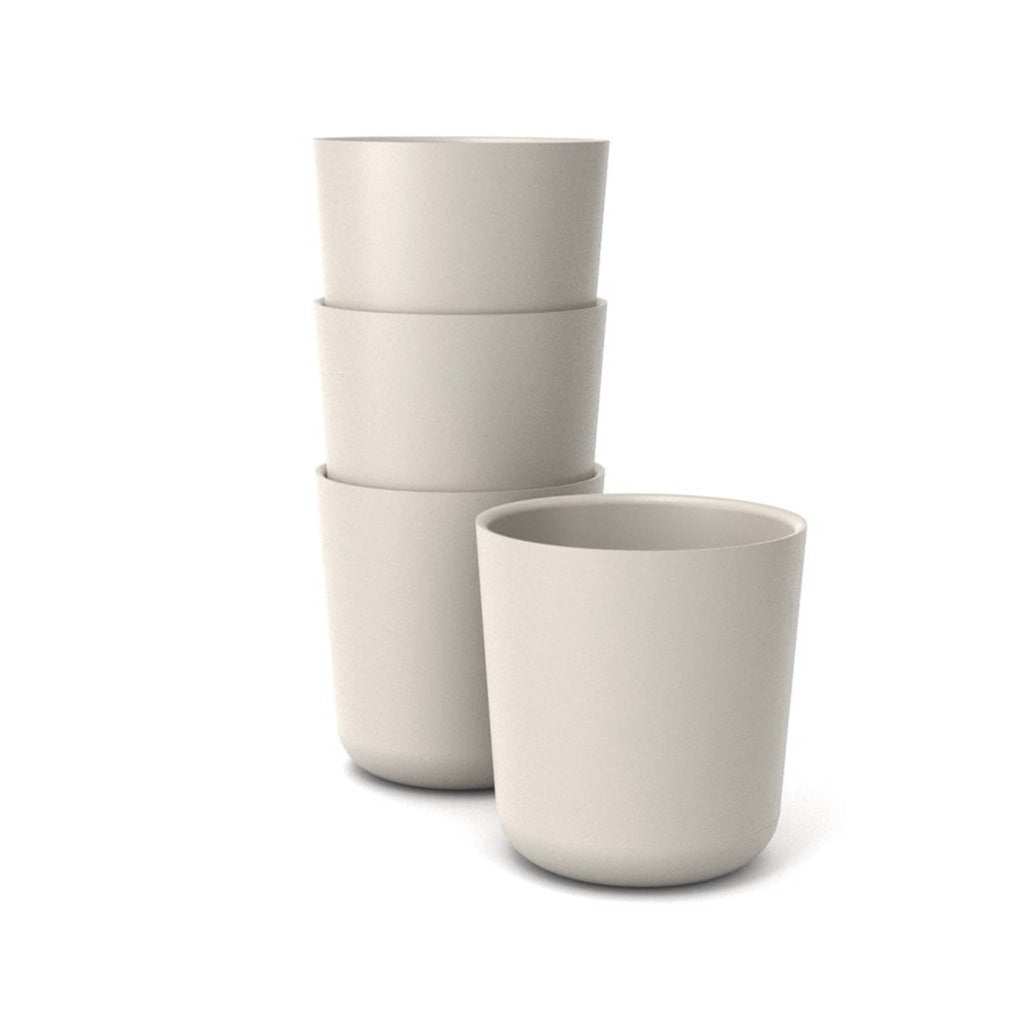 Bamboo Medium Cup, 4 Piece Set - Stone