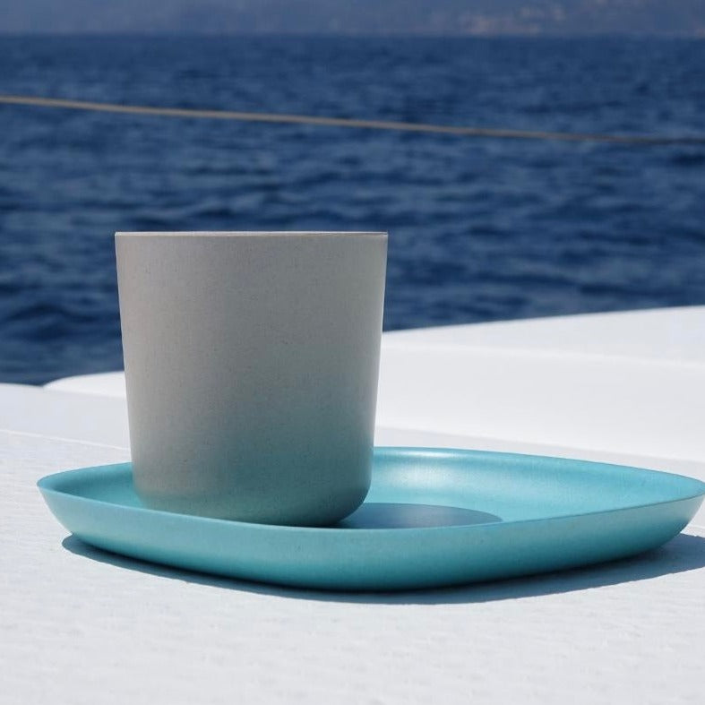 Bamboo Medium Cup, 4 Piece Set - Stone