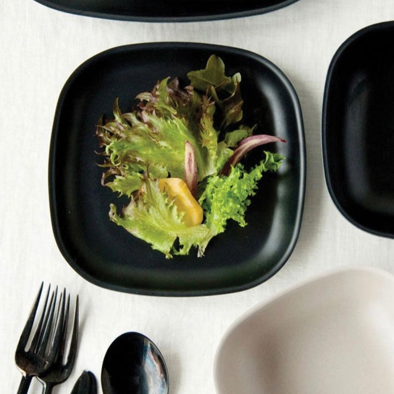 Bamboo Side Plate, 4 Piece Set - Black