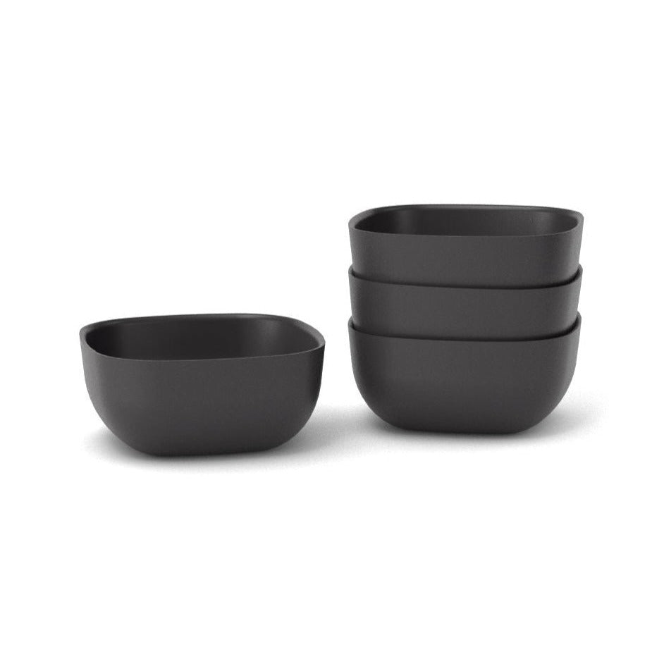 Bamboo Small Bowl, 4 Piece Set - Black
