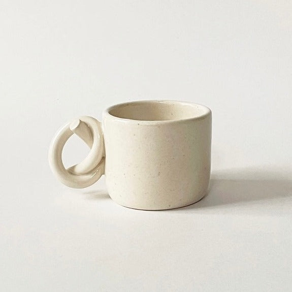 Handmade Ceramic Knot Handle Espresso Cup