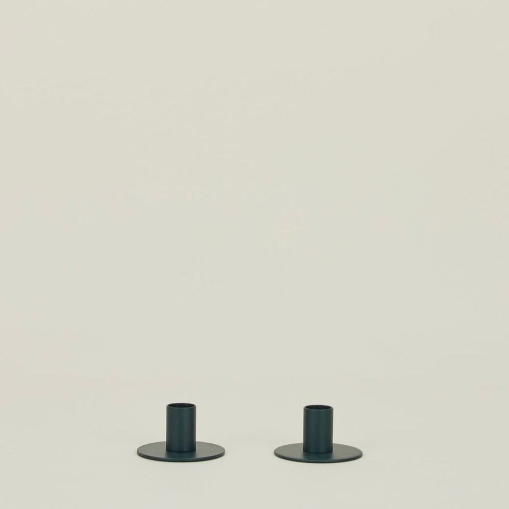 Essential Metal Candle Holders, Set Of 2 - Peacock