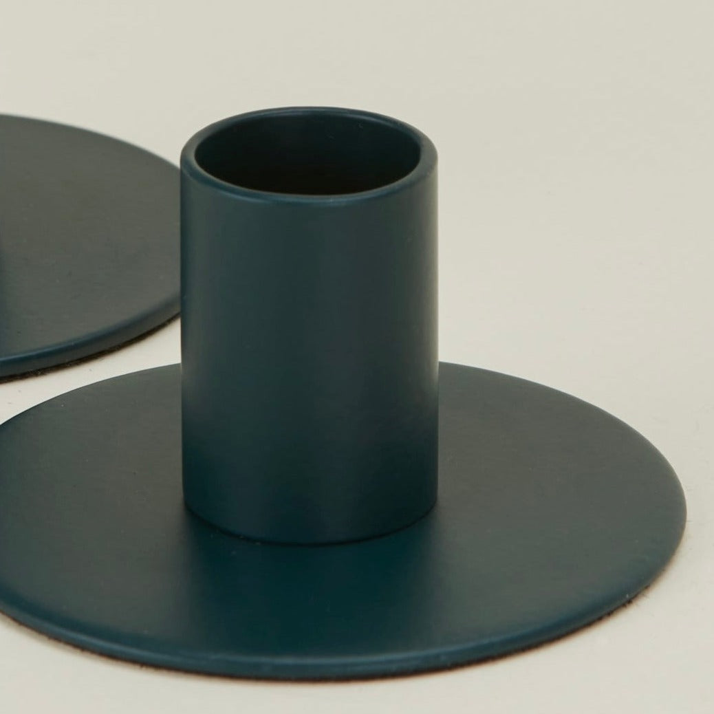 Essential Metal Candle Holders, Set Of 2 - Peacock