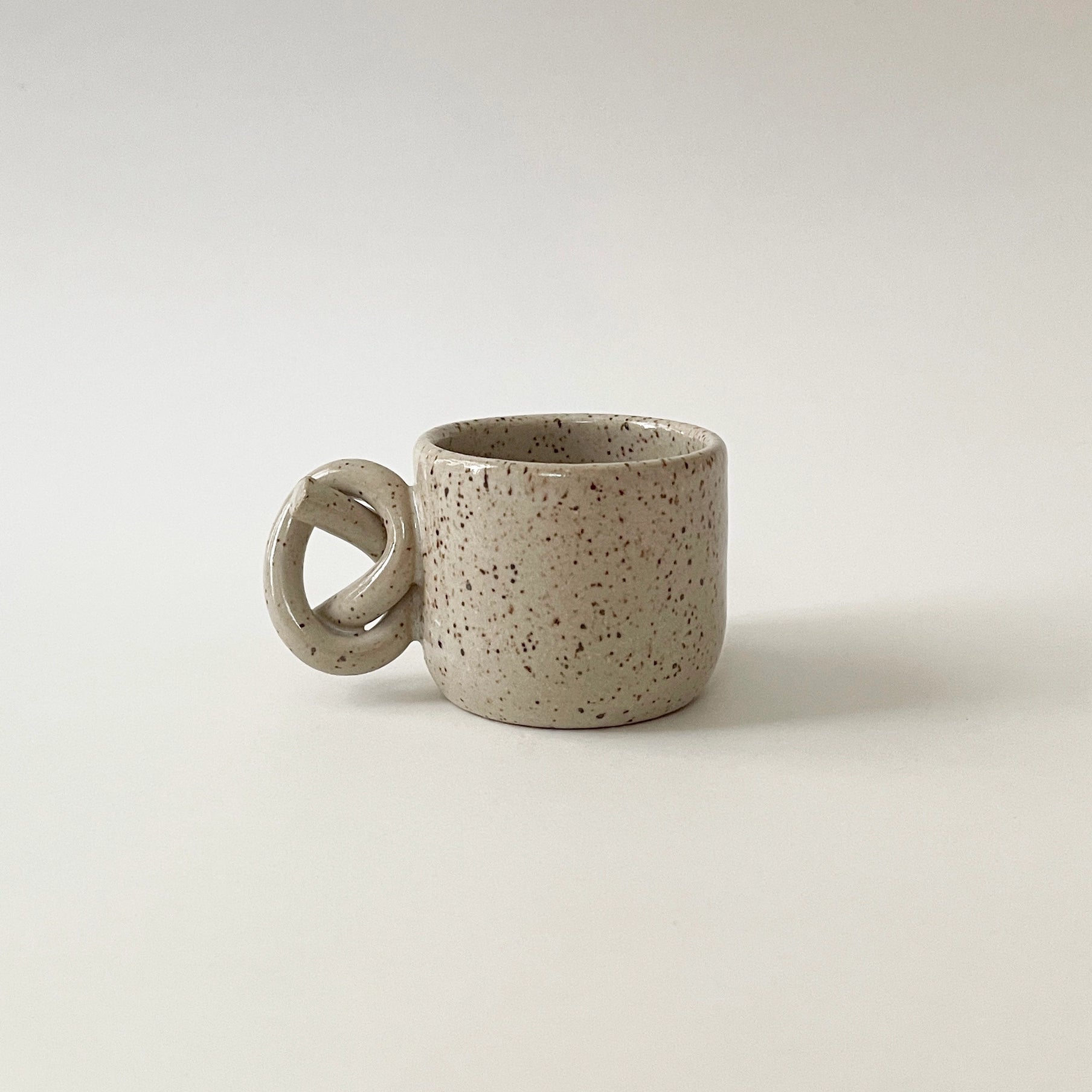 Handmade Ceramic Knot Handle Espresso Cup