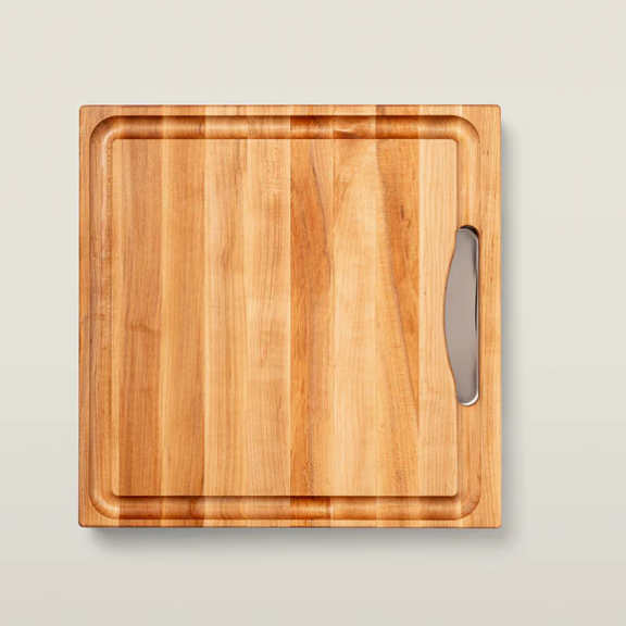 Boos Block Newton Prep Master II With Sloped Juice Groove, Stainless Steel Tray, Reversible Concave Center, 2-1/4" Thick (Prep Master Series), Maple