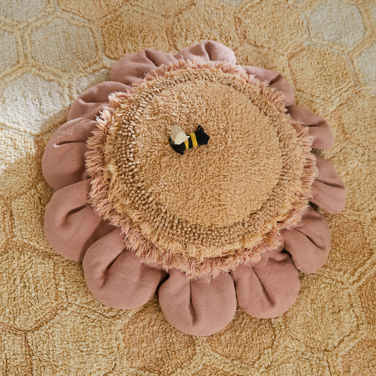 Pink Daisy Floor Cushion