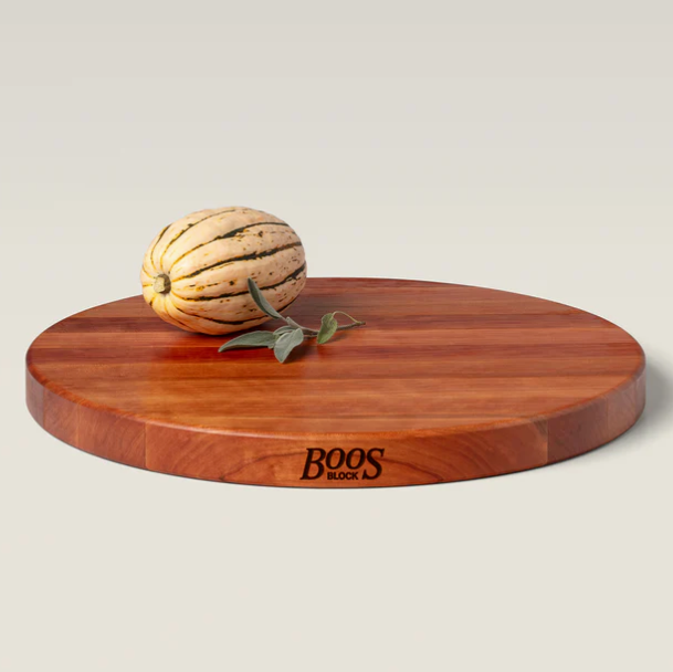 Boos Block RA-Board Series Reversible Round Cutting Board, 1-1/2" Thickness, Cherry