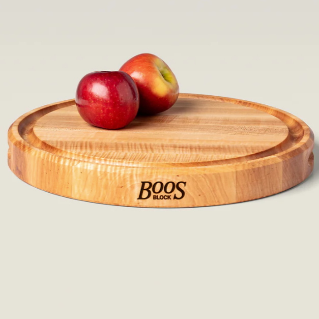 Boos Block CB Series Round Cutting Board With Juice Groove 1-3/4" Thickness, Maple
