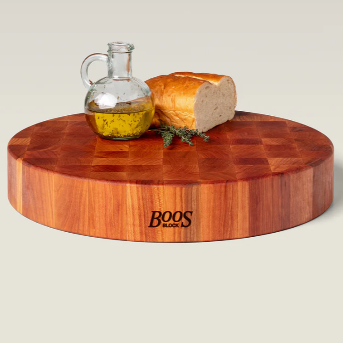 Boos Block Round Chopping Block, Reversible, End Grain, 3" Thick (CCB Series), Cherry