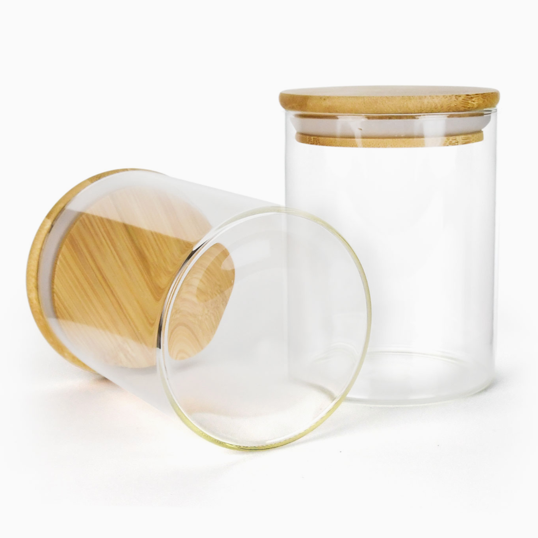 Bamboo Lid Spice Jars - 18oz