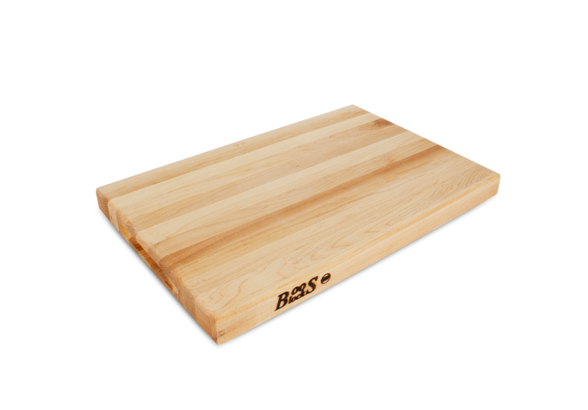 Boos Block R-Board Series Large Reversible Wood Cutting Board, 1.5-Inch Thickness, 18" x 12" x 1 1/2", Maple