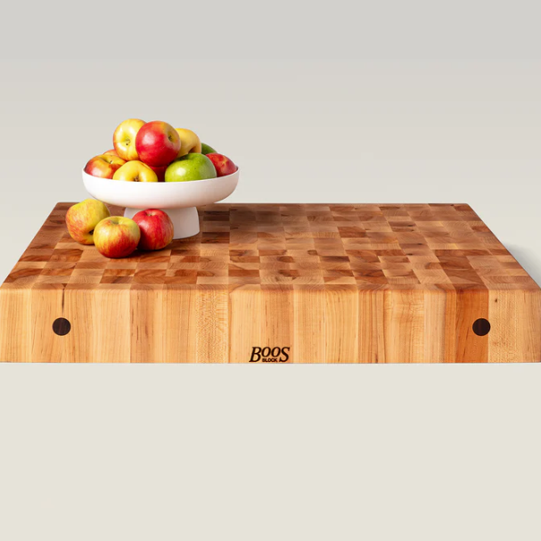 Boos Block Chopping Block, Non-Reversible, End Grain, 4" Thick (CCB Series), Maple