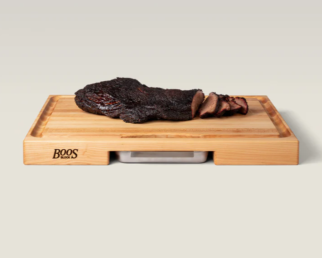 Boos Block Prep Master Series Newton Prep Master Cutting Board With Juice Groove & Stainless Pan, Maple
