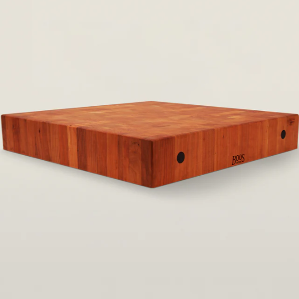 Boos Block Square Chopping Block, Non-Reversible, End Grain, 4" Thick (CCB Series), Maple