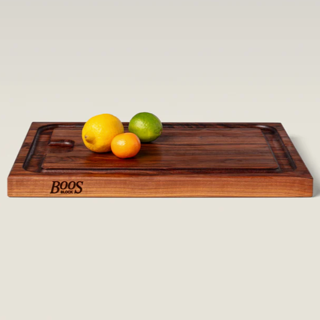 Boos Block AUJUS Series AuJus Cutting Board with Sloped Juice Groove Reversible, 1-1/2" Thickness, Walnut