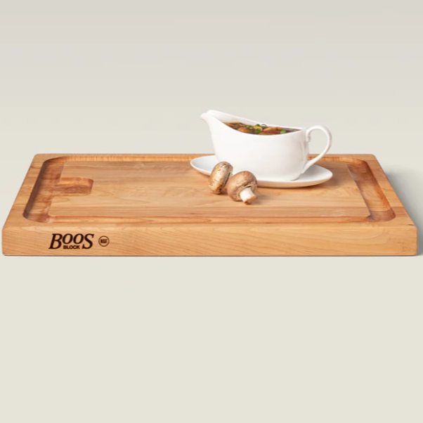 Boos Block AUJUS Series AuJus Cutting Board with Sloped Juice Groove Reversible, 1-1/2" Thickness, Maple