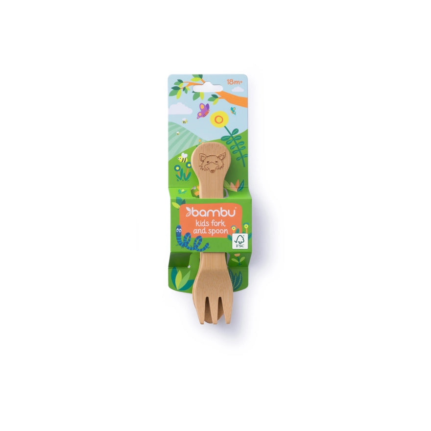 Kid's Bamboo Fork and Spoon (18M+)