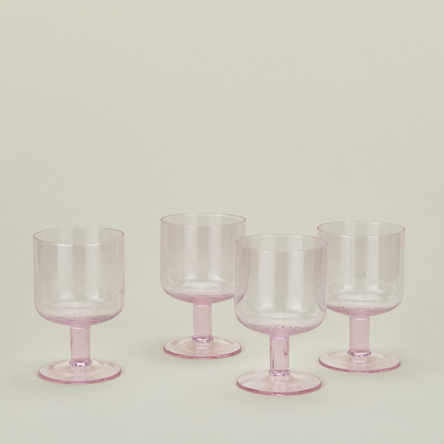 Simple Seeded Glassware Set of 4, Blush