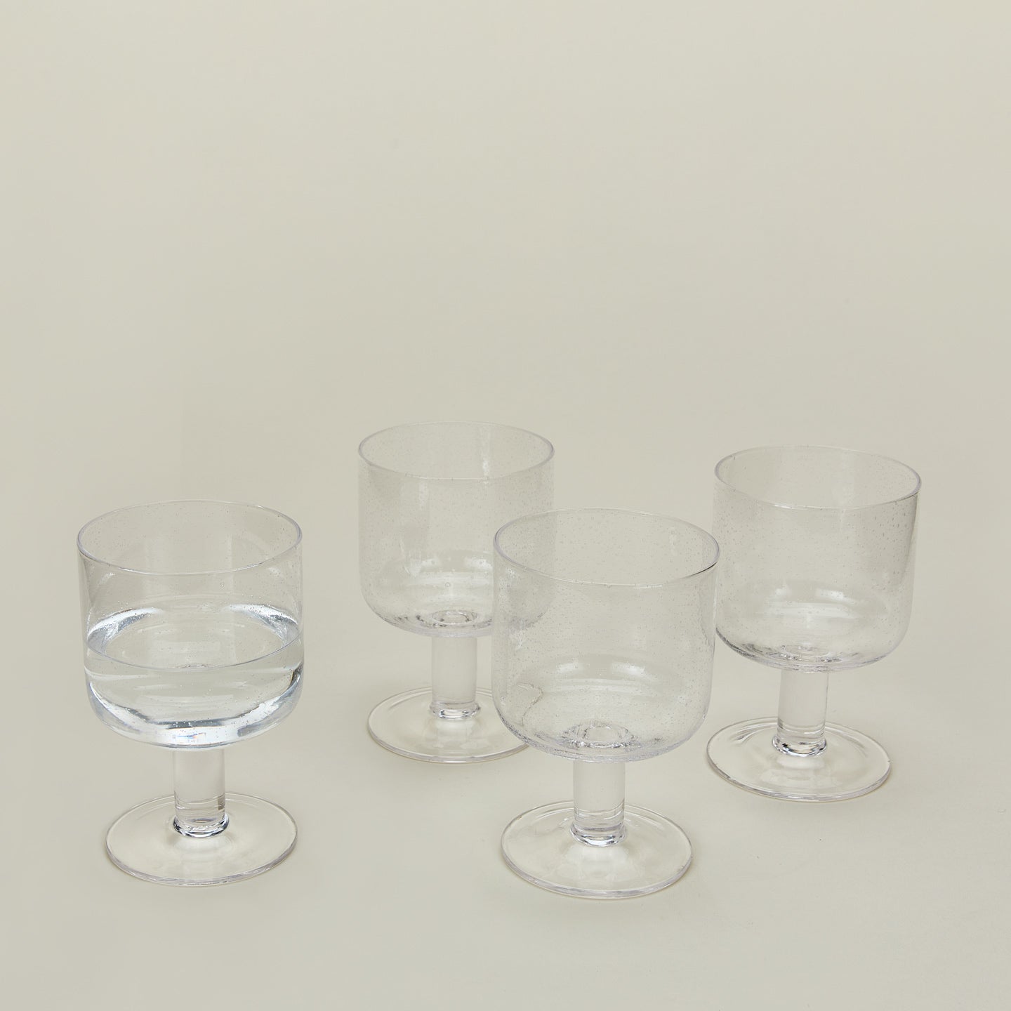 Simple Seeded Glassware - Stemmed - Set of 4, Clear