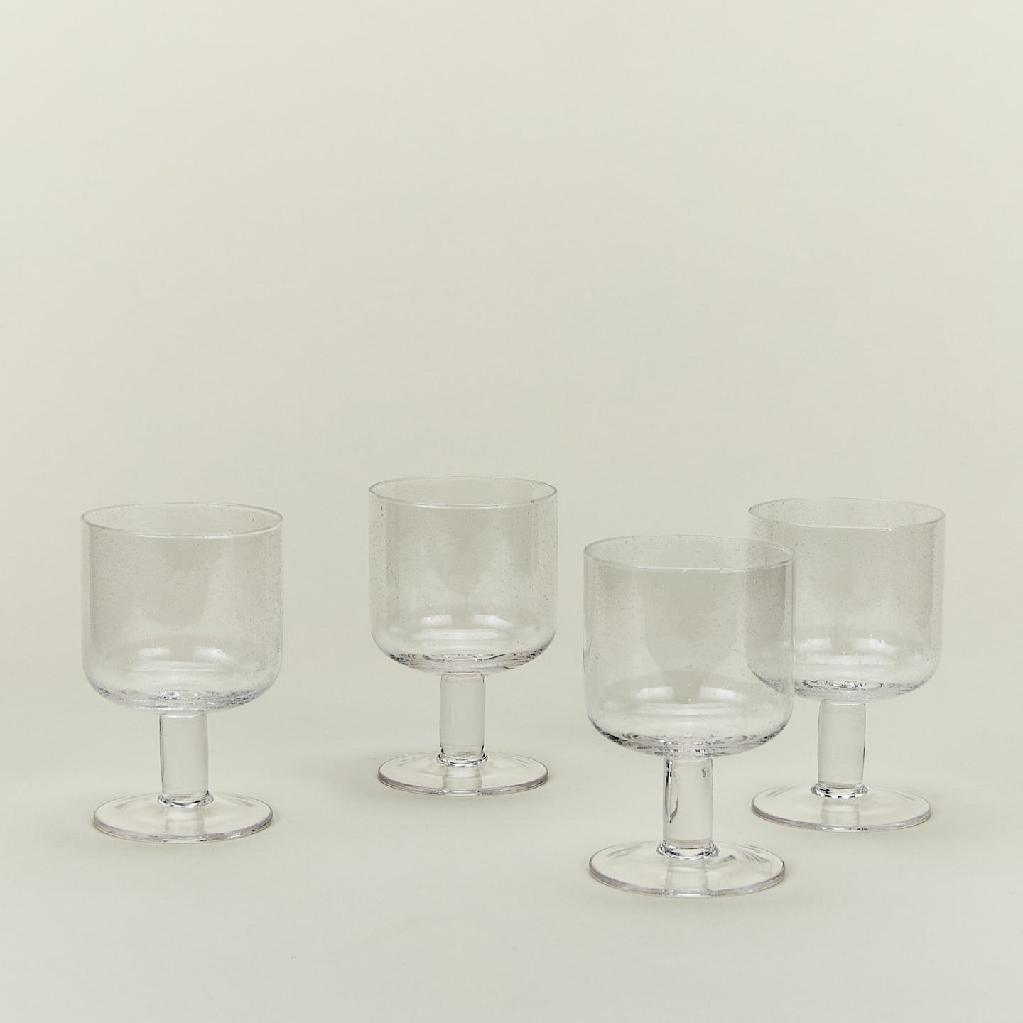Simple Seeded Glassware - Stemmed - Set of 4, Clear