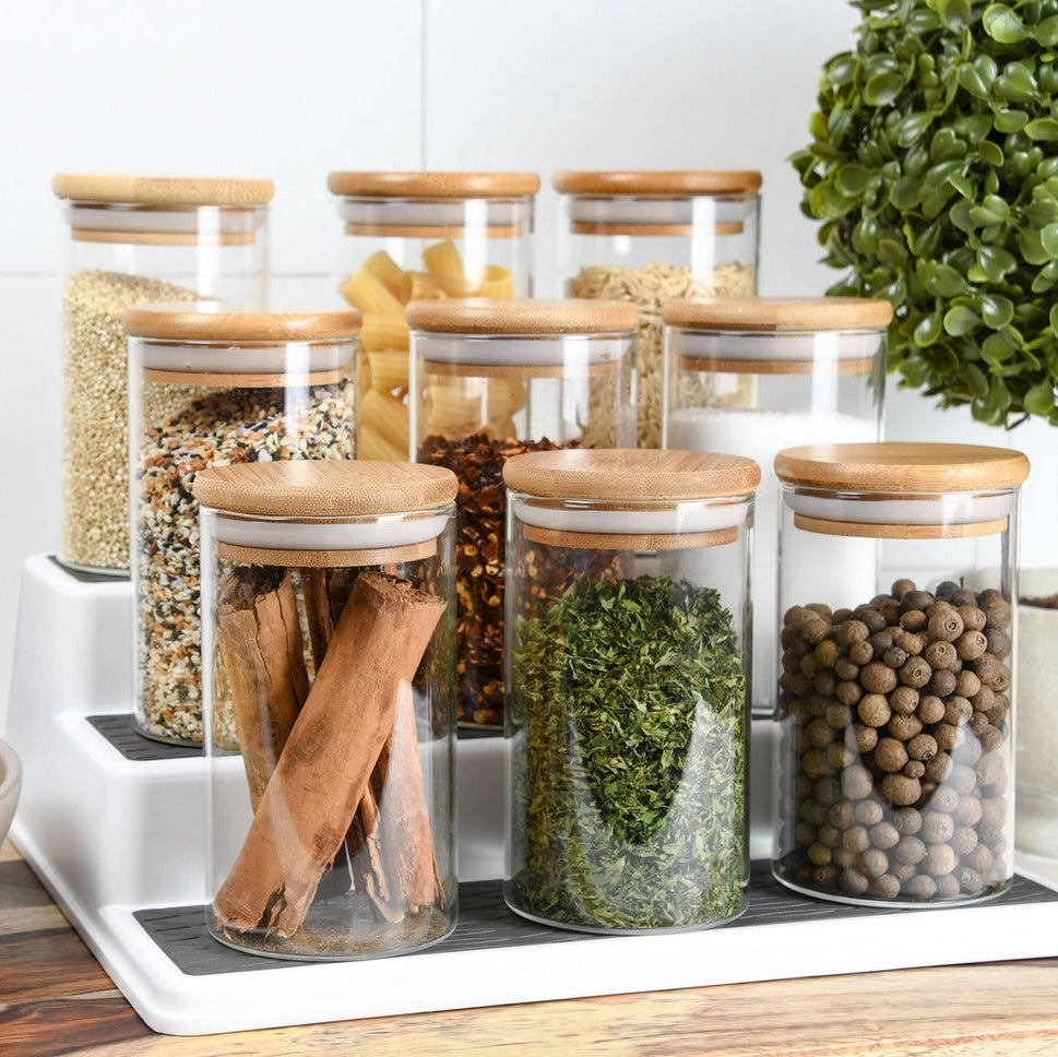 Bamboo Lid Spice Jars - 10oz