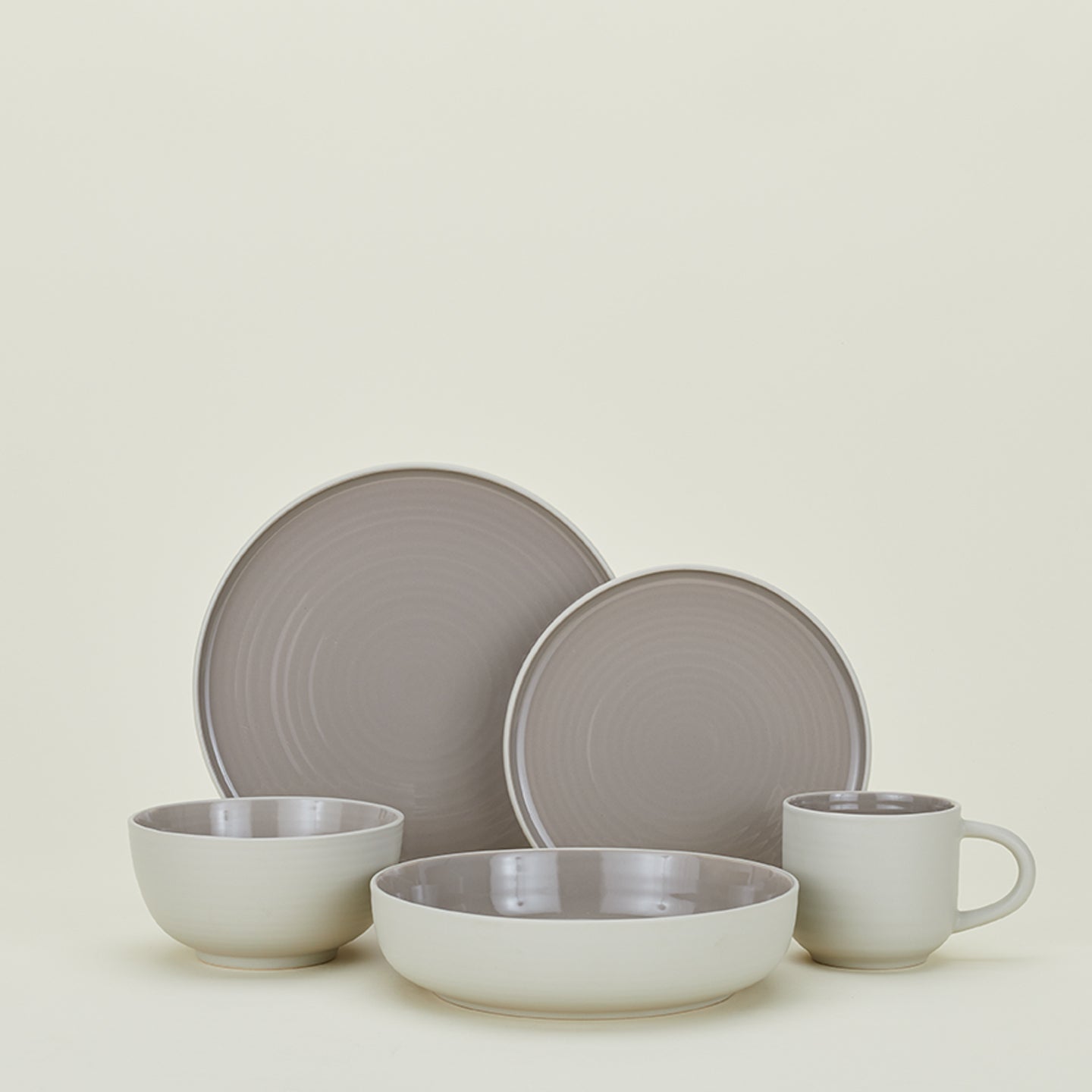 Essential Low Bowl - Set of 4, Light Grey