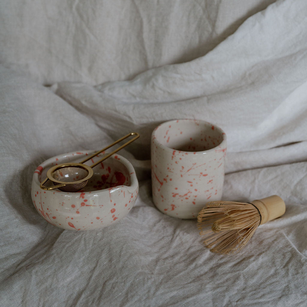 Jackson Handmade Ceramic Matcha Whisk Holder | Speckled Pink