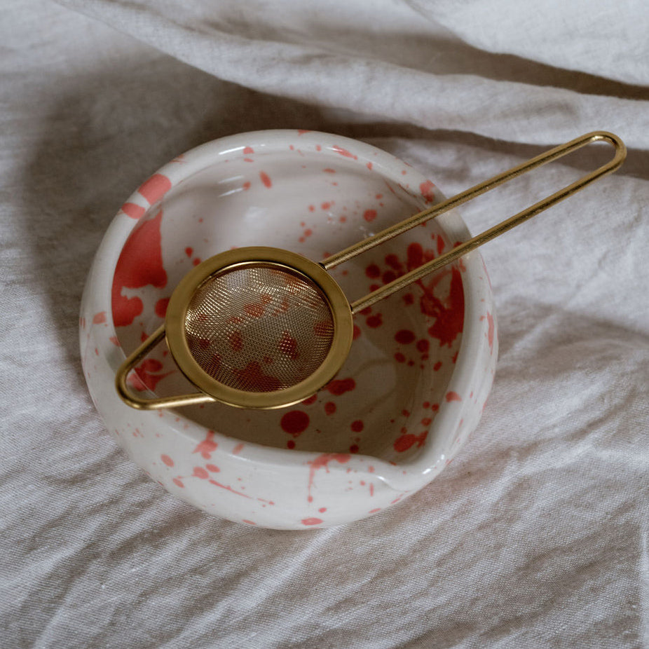 Jackson Handmade Ceramic Matcha Bowl | Speckled Pink