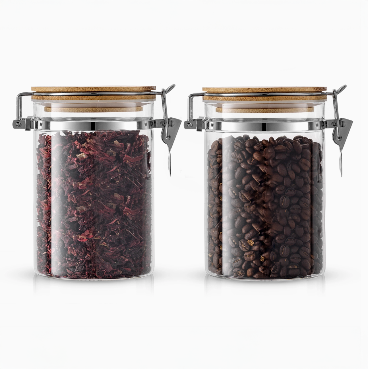 Glass Jars with Bamboo Lids