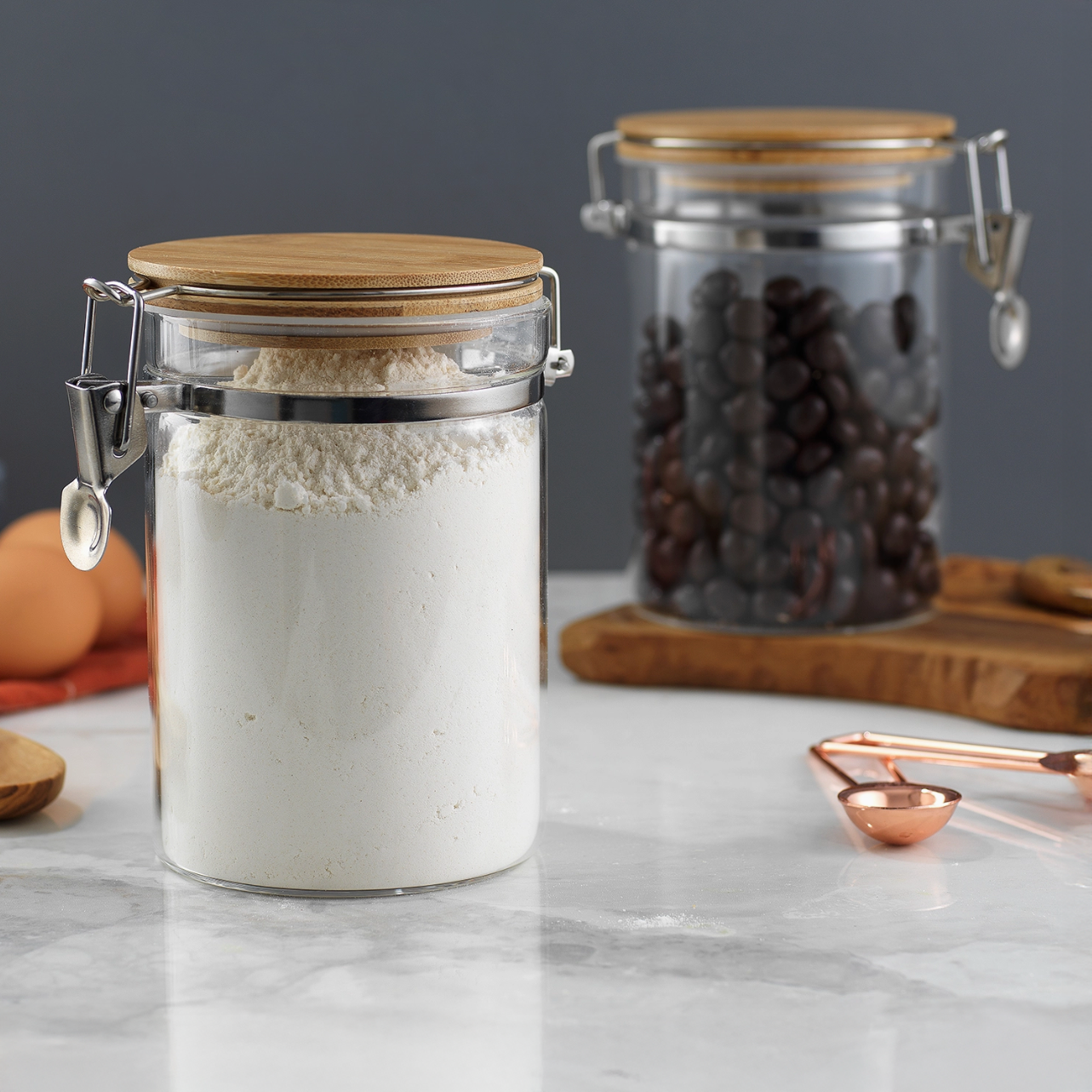 Glass Jars with Bamboo Lids
