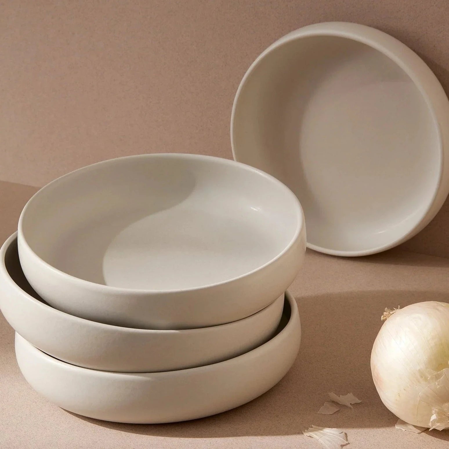 S/4 Tunisian Pasta Bowl - Matte White